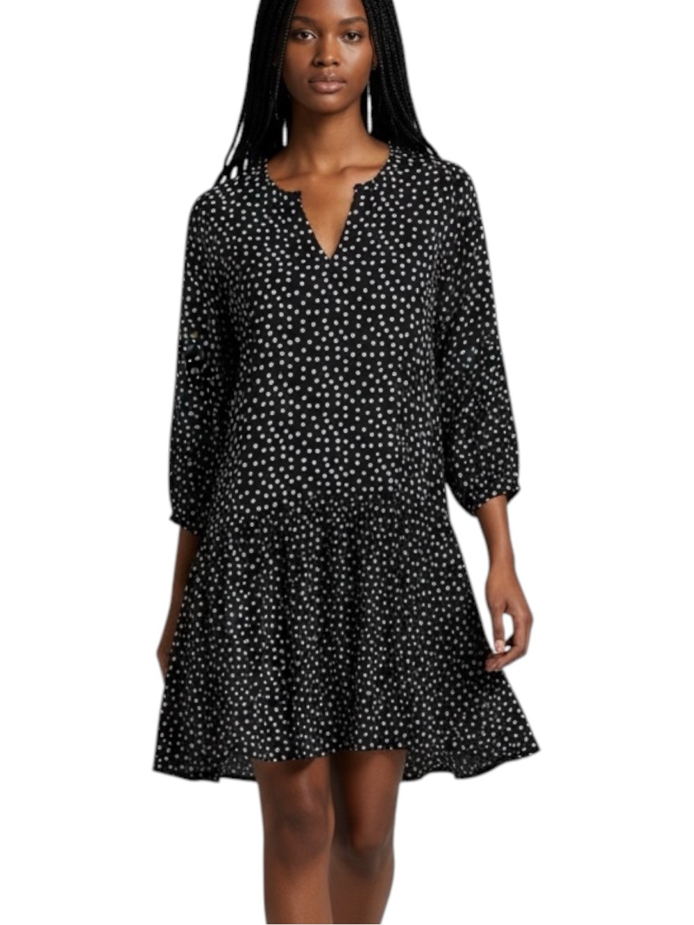 Banana Republic Black White Polka Dot Ruffle Dress NWOT Size S